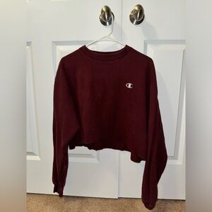 Champion cropped sweatshirt, maroon